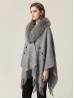 Cashmere Cape W/ Faux Fur and Rhinestones
